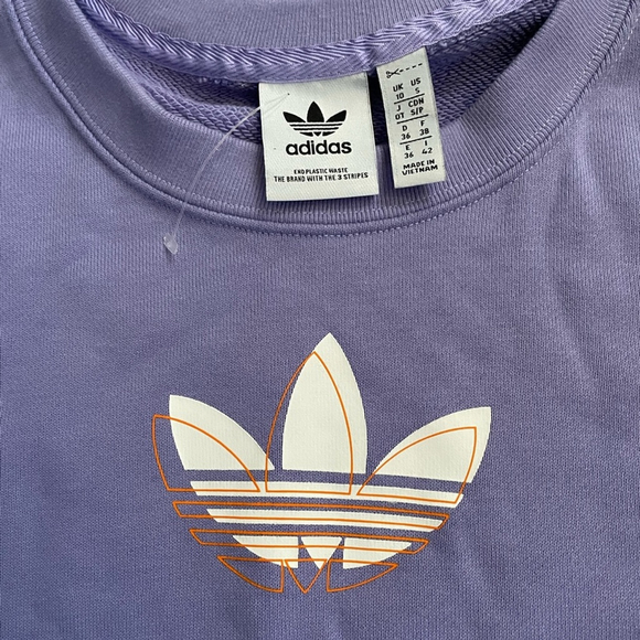 NWOT Adidas Originals Streetball Streetwear Cropped Oversized Sweatshirt Purple - Picture 11 of 15